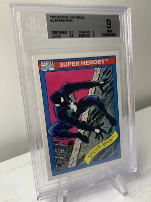 1990 Impel Marvel Universe 1 set #2 Spider-Man Graded BGS 9 ⬜️ Pop 17 - Image 1 of 2