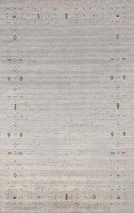 Unique Vibrant Rug Handmade Silk Gabbeh Indian Carpet 5x8 ft. - Picture 1 of 20