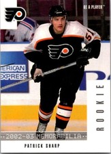 2002-03 Be a Player Memorabilia Patrick Sharp RC Philadelphia Flyers #282