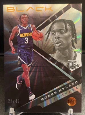 2021-22 Panini Black Bones Hyland RC Copper Rookie /49 Nuggets - Image 1 of 2