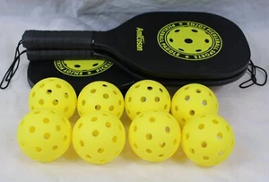 Amicoson Pickleball Paddles - Pickleball Set of 4 Wood Paddles 8 Balls Bag - Picture 1 of 2