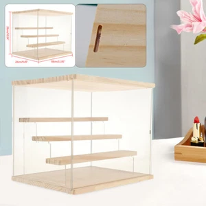 Clear Acrylic Display Case Countertop Box Organizer Stand Dustproof Showcase USA - Picture 1 of 12