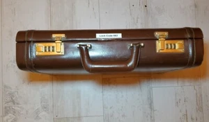 Vintage Briefcase Presto Lock Brown Faux Leather Excellent Condition Suede Lined - Picture 1 of 8