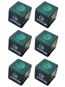 6 Cubes / PIECES of GREEN Tournament Quality SNOOKER or POOL Cue Tips CHALKS - Picture 1 of 5