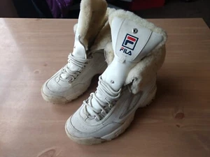 FILA Disruptor Boot Shearling Women's Winter Fashion Ivory Boots Size 10 - Picture 1 of 5