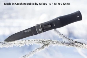 MIKOV Outdoor Self Defense Premium Pocket Knife PREDATOR BLACKOUT N690 w/ Sheath - Picture 1 of 12