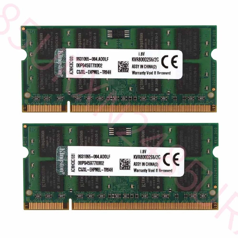 4GB 2x 2GB Kit Dell Latitude D520 D530 D531 D620 D630 D631 D820 D830 DDR2 Memory - Image 1 of 4