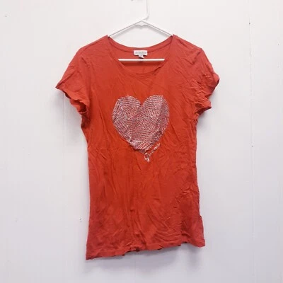 GUESS EST. 1981 T-Shirt Logo Size XL Color Red heart sequins  - Image 1 of 4