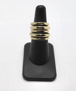 ALEXIS BITTAR GOLD TONE LIQUID LAYERED STACKED BANDS RING SIZE 6.5" - Picture 1 of 3