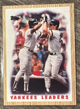 1987 Topps Tiffany Yankees Leaders Rickey Henderson Don Mattingly #406 Packfresh