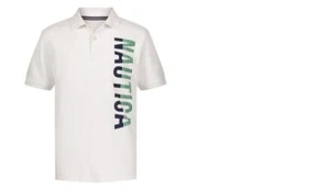 Boys Nautica Vertical Logo Polo NWT Size 8 Small White - Picture 1 of 1
