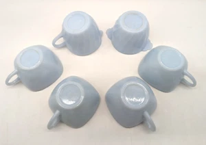 Vintage Fire King Azurite Blue Set of 6 - Sugar Creamer Tea Cups MCM - Picture 1 of 12
