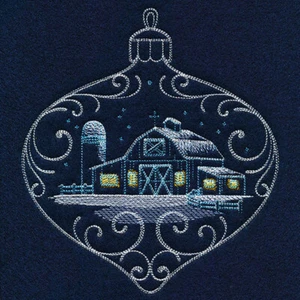 Frosted Cottage Ornament Christmas EMBROIDERED 6 QUILT BLOCKS- Beautiful - Picture 1 of 6