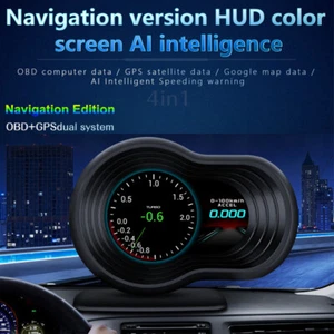Velociómetro digital F9 OBD2 GPS HUD pantalla frontal para automóvil navegador turbo temperatura de aceite - Imagen 1 de 12