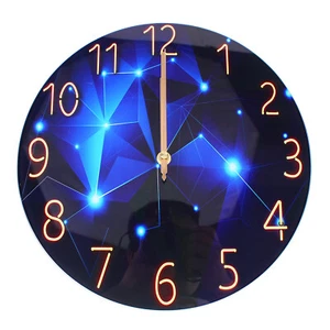 12 Inch Tempered Glass Modern Silent Wall Clock Marble Design Home Decor - Picture 1 of 11