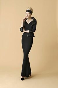 Maxi jupe habillée noire CHIARA BONI LA PETITE ROBE Marlies 6 500 $ neuve avec étiquettes 