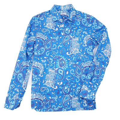 Kiton Half-Button Popover Paisley Print Lightweight Cotton Summer Shirt M (Eu40) - Image 1 of 4