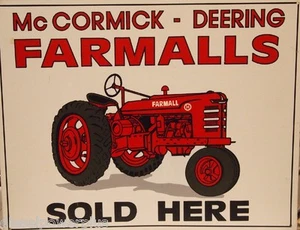 Vintage Replica Tin Metal Sign Billboard Farmall IH McCormic Sold tractor 26 - Picture 1 of 1