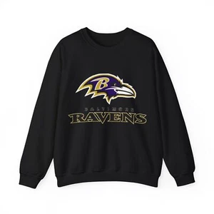 Baltimore Ravens Crewneck Sweatshirt Football Fan Favorite Perfect Gift Purple - Picture 1 of 13