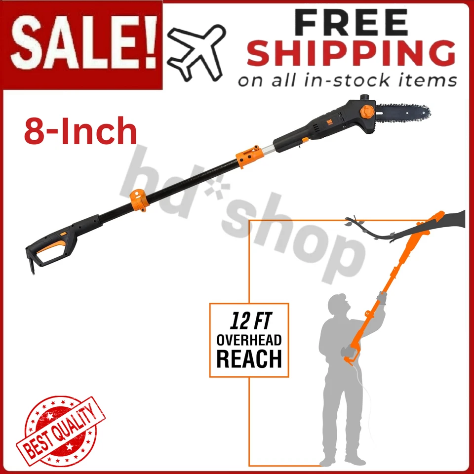 Tree Trimmer Pole Saw Electric Chainsaw Pruner Telescoping 12 Ft Branch Tree NEW - Image 1 of 4