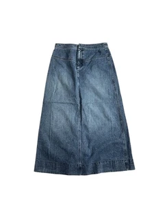 Banana Republic Blue Denim Skirt Womens Size 10 Petite Cotton Long Modest - Picture 1 of 6