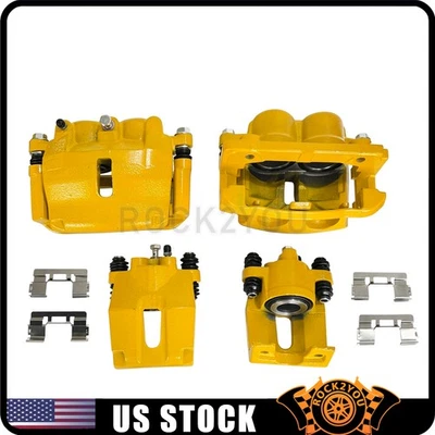 Yellow Front and Rear Disc Brake Calipers For 05 - 08 Ford F-150 Lincoln Mark LT Foto 1 de 4