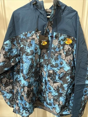 Bass Pro Shops 男式 L 码骨干 HPR 雨衣钓鱼蓝色迷彩 Riptide — 第 1/4 张图片