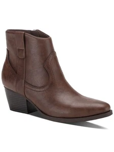 STYLE & COMPANY Womens Brown Perriee Round Toe Block Heel Western Boot 8 M - Picture 1 of 11