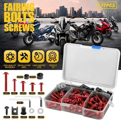 RED FOR SUZUKI GSX1300R SV650 GSXR600 GSXR750 COMPLETE FAIRING SCREWS BOLT KIT - Image 1 of 4