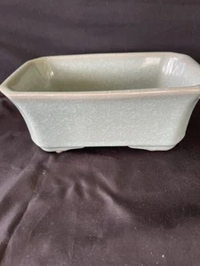 Vintage Japanese Celadon Glazed Bonsai Pot - Picture 1 of 12