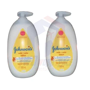 2 x Johnson's Baby Milk + Oats Loción 500 ml Crema hidratante diaria suave - Imagen 1 de 2