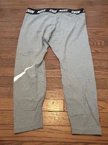 Nike Leggings Women's Gray with Black Size: 1X Full length 2.5" Wide Waist Band - Picture 1 of 4