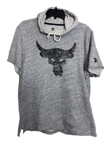 Under Armour Project Rock XL Terry Manga Corta Sudadera con Capucha Camisa Dwayne Johnson Gimnasio - Imagen 1 de 7