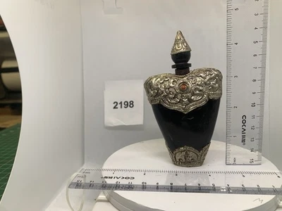 Botella de tabaco 2197 cuerno negro y plata con tapa roscada Foto 1 de 4