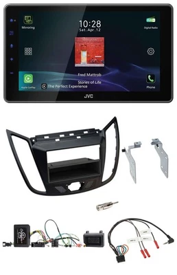 JVC DAB Lenkrad Bluetooth USB Autoradio für Ford C-Max Kuga matt schwarz - Bild 1 von 4
