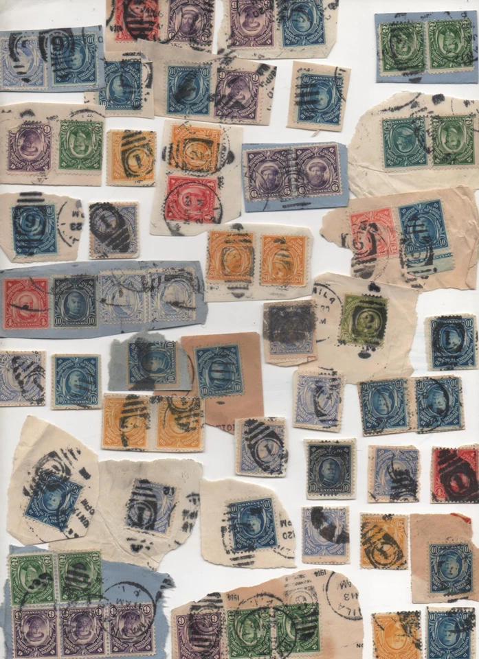 LOTE Estampillas de Filipinas Islas de América EE. UU. 1920 Canceladas en papel (Bin#33) Foto 1 de 1