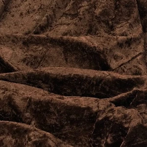 BROWN Crushed Velvet Fabric Dress Craft Stretch Velour Stage Draping Party 150cm - Picture 1 of 1