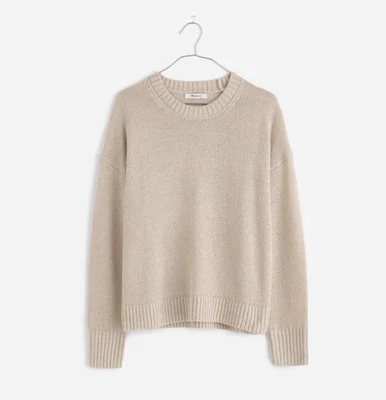 Suéter Madewell Lino Hombro Caído Manga Larga Tejido Top Avena NQ344 L Foto 1 de 4