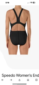 Speedo One Piece Swimsuit Women’s 30 Powerflex Eco Black Bathing Suit MSRP $64 - Picture 1 of 4