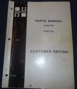 HYSTER R-30-C R-30-CA LIFT TRUCK FORKLIFT PARTS MANUAL BOOK - Picture 1 of 4