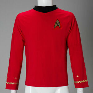 For The Original Series Scotty Red Shirt Uniforms Cosplay TOS Shirts Costumes