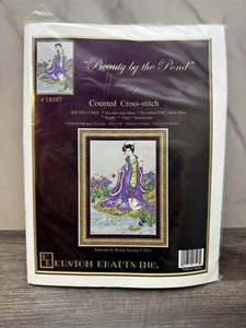 Kustom Krafts Inc. "Beauty by the Pond" New Vintage Cross Stitch Kit #18107 - Picture 1 of 4