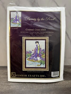 Kustom Krafts Inc. "Beauty by the Pond" Nuevo Kit De Punto de Cruz De Colección #18107 Foto 1 de 4