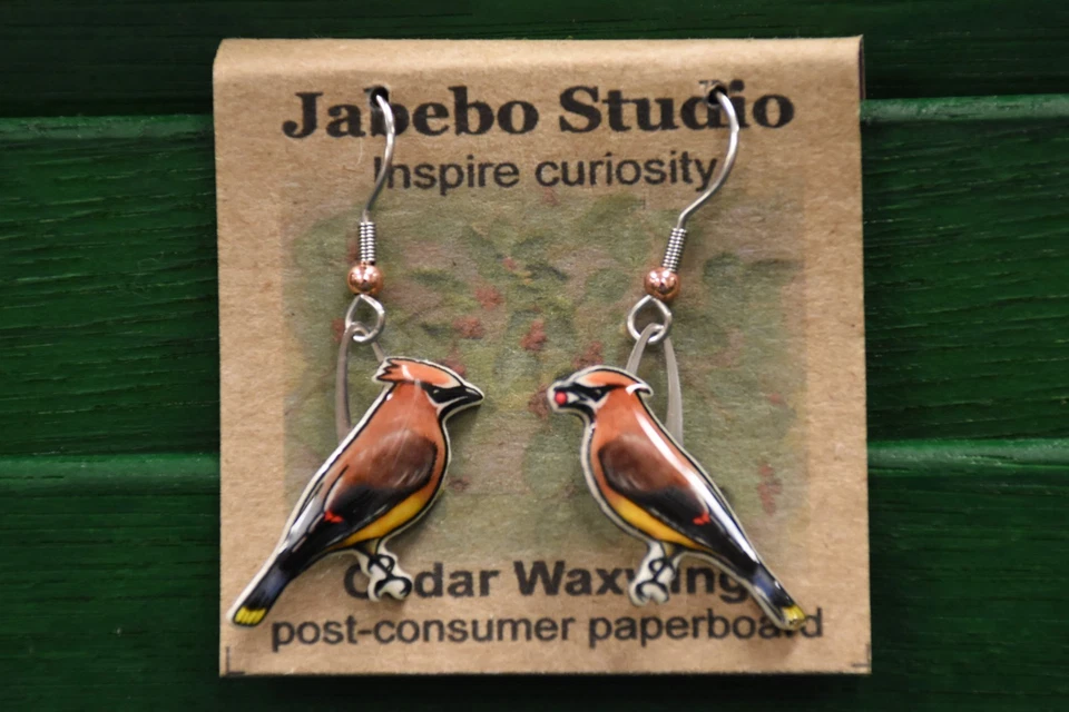 Pendientes Jabebo alas de cera de cedro Foto 1 de 1