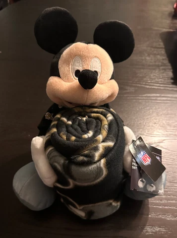 Sale! NFL New Orleans Saints Disney Mickey Mouse Plush Hugger Blanket WH Cover