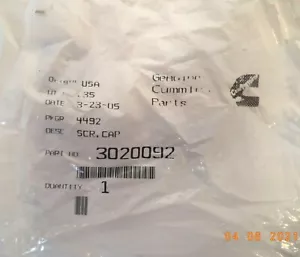Cummins .88 Hexagon Head Cap Screw 3020092 - Picture 1 of 4