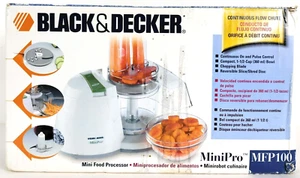 Black & Decker White Mini Food Processor MFP100 Continuous Flow Chute New in Box - Picture 1 of 10