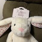 KellyToy blanc rose Kelly Luxe 18 pouces lapin câlin floral avec peluche hochet jouet bébé