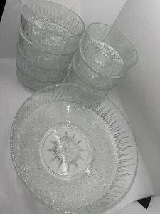 Vintage 1970s Ravenhead White Fire Set of 9 Glass Fruit Dessert Serving Bowls - Picture 1 of 12