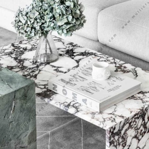 Contemporary Calacatta Viola Marble Plinth Table for Modern Homes - Picture 1 of 5